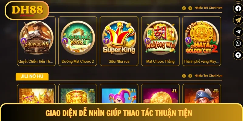 Giao diện dễ nhìn giúp thao tác thuận tiện